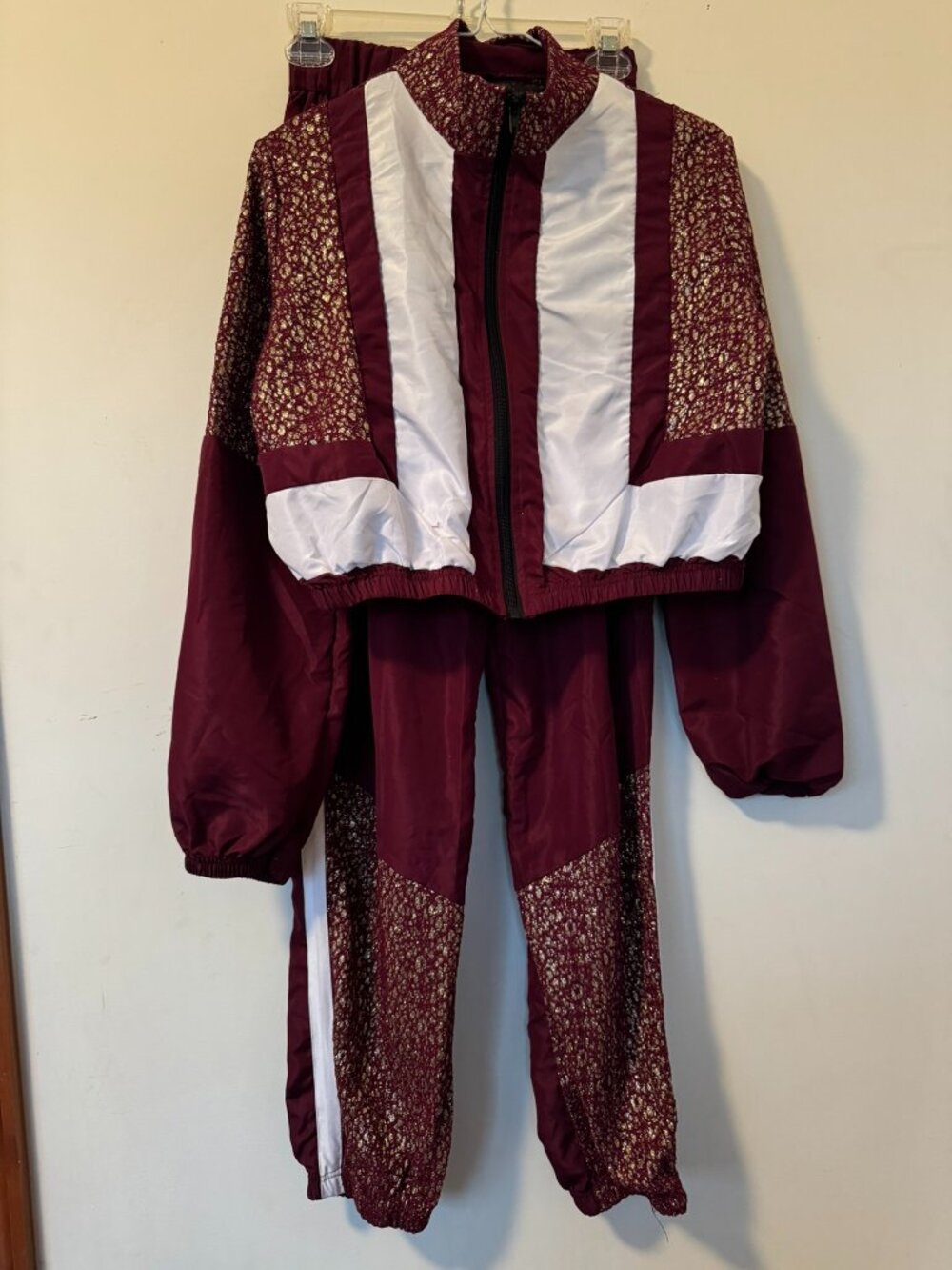 2 piece Dance outfit hip hop breakdance windbreaker set Medium Adult Costume